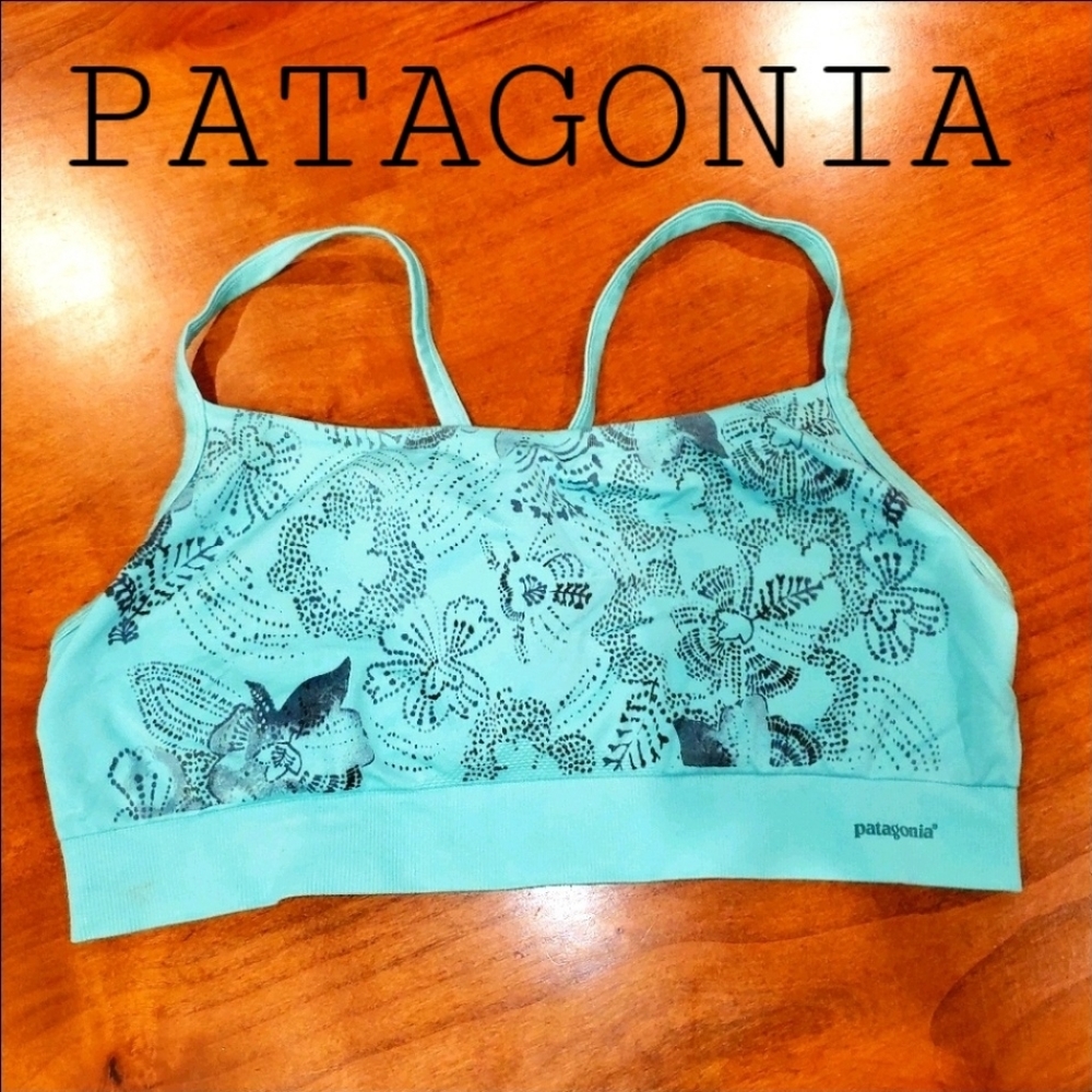 PATAGONIA Aqua/Teal Yoga Workout Shelf Sportsbra